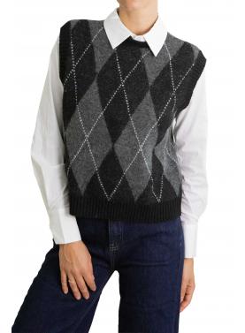gilet girocollo con rombi Only 